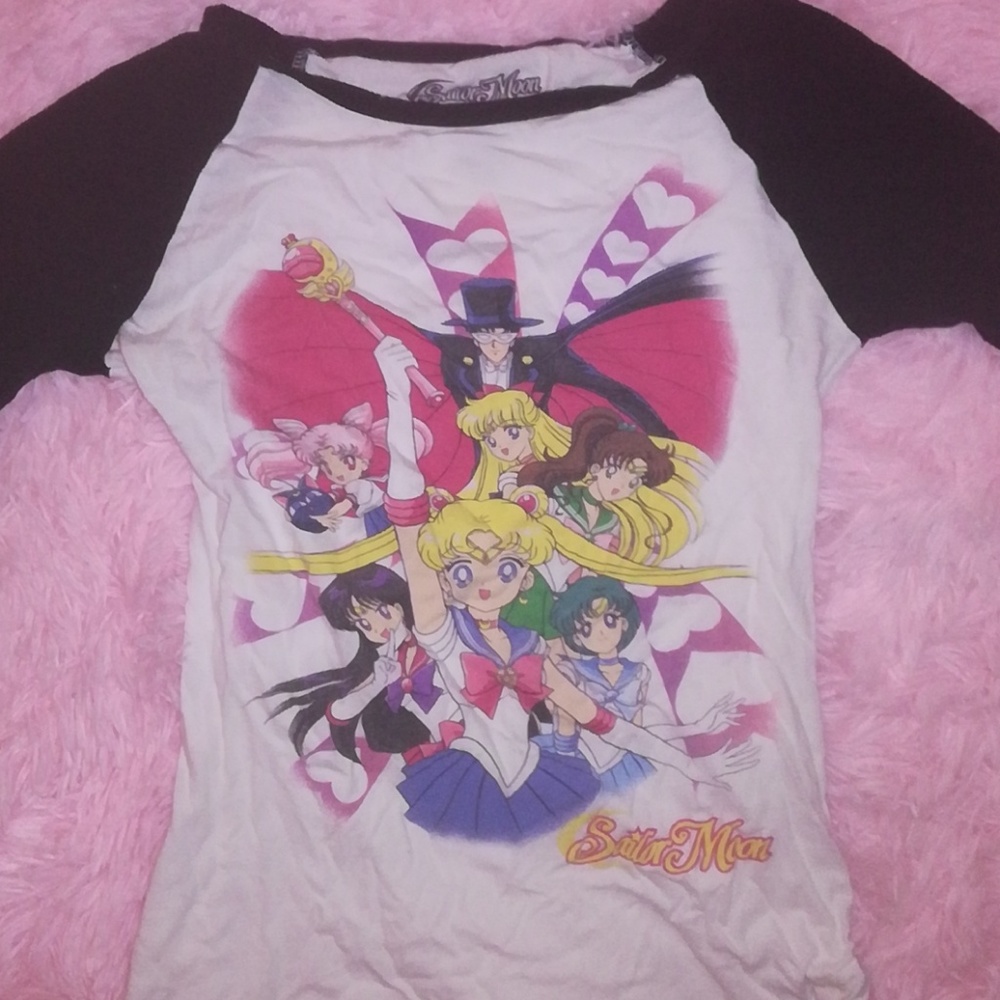 Sailor Moon Raglan Long Sleeve Tee  XS S
